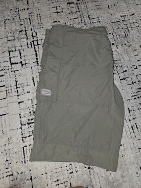 Vintage Nike Mens Lined Cargo Shorts size M Drawstring khaki color